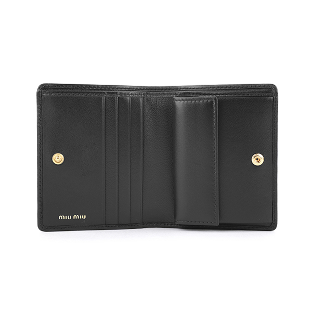 Miu Miu Bifold Wallet Dot Studs Black White - image 4